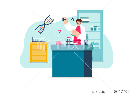Medical Laboratory Tech Illustration concept on white background Medical Laboratory Tech Illustration concept on white background 118047700