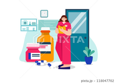 Nurse Illustration concept on white background Nurse Illustration concept on white background 118047702