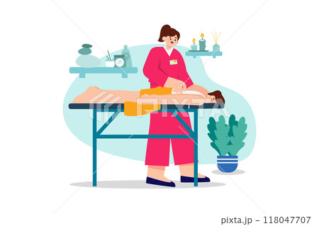 Massage Therapy Illustration concept on white background 118047707