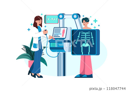 Doctor examining patient's X-ray 118047744