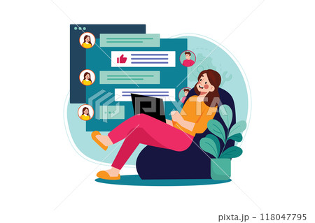 Answer customer chat from home 118047795