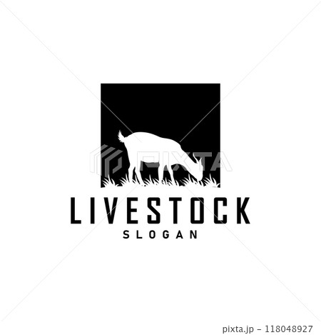 Cattle Farm Livestock Logo, Farm Garden Land Agriculture Retro Vintage Emblem Design Cattle Farm Livestock Logo, Farm Garden Land Agriculture Retro Vintage Emblem Design 118048927