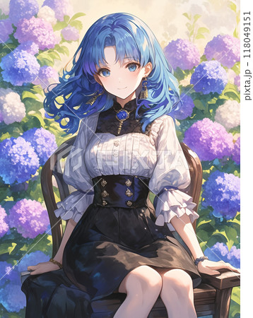 紫陽花に囲まれた静かな瞬間 118049151