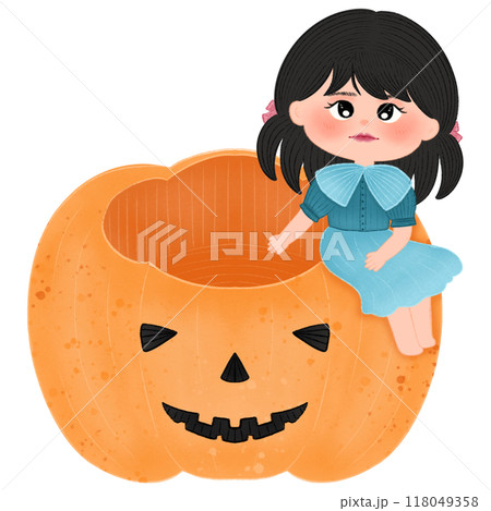 Adorable Halloween Characters: Ghosts, Witches, Pumpkins, and Spooky Scenes with Cute Costumes, Trick-or-Treat Buckets, Haunted Houses, and Black Cats for a Whimsical Halloween Collection 118049358