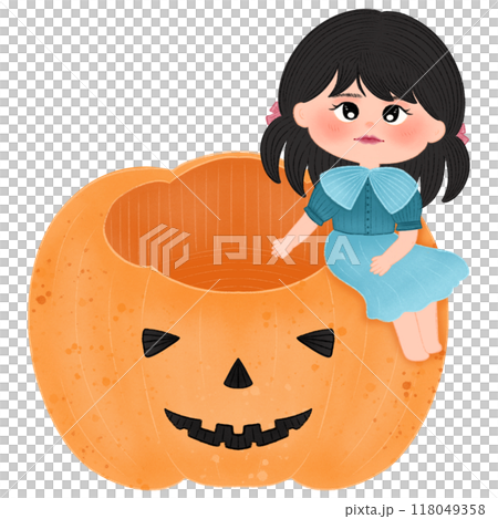 Adorable Halloween Characters: Ghosts, Witches, Pumpkins, and Spooky Scenes with Cute Costumes, Trick-or-Treat Buckets, Haunted Houses, and Black Cats for a Whimsical Halloween Collection 118049358