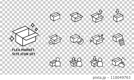 Mail order icon set Mail order icon set 118049763