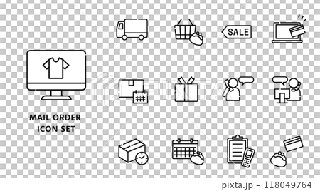 Mail order icon set 118049764