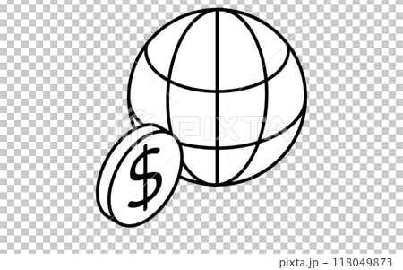 Globe and dollar coin, target, goal achievement and goal business icon, isometric illustration Globe and dollar coin, target, goal achievement and goal business icon, isometric illustration 118049873