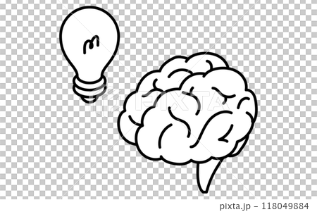 有想法的人的大腦、目標的商業圖標、目標成就、目標、等距插圖 118049884