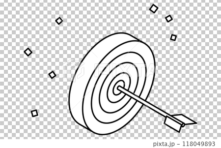 Business goal image, target-hitting simple line drawing illustration, isometric Business goal image, target-hitting simple line drawing illustration, isometric 118049893