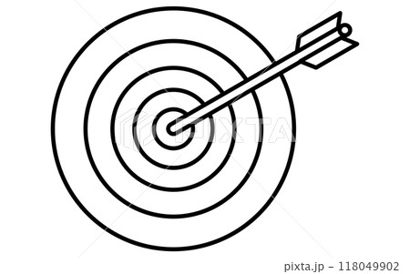 的を射る矢、ターゲット・目標達成・ゴールのビジネスアイコン 的を射る矢、ターゲット・目標達成・ゴールのビジネスアイコン 118049902