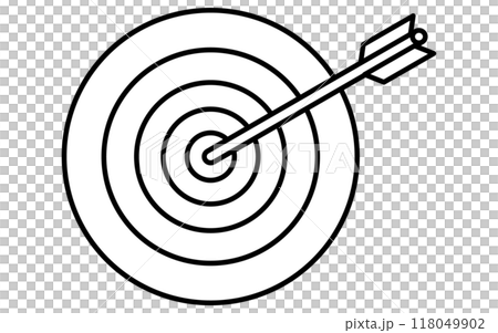 的を射る矢、ターゲット・目標達成・ゴールのビジネスアイコン 的を射る矢、ターゲット・目標達成・ゴールのビジネスアイコン 118049902