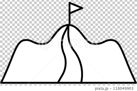 通往山頂目標的道路、目標、目標成就、目標業務圖標 通往山頂目標的道路、目標、目標成就、目標業務圖標 118049903