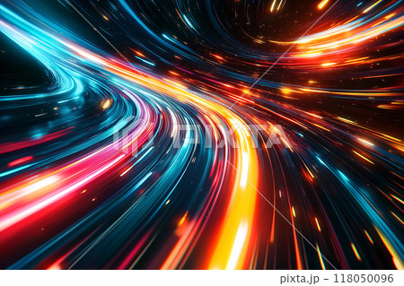 Abstract background light trail scurve distortionper by generative ai 118050096