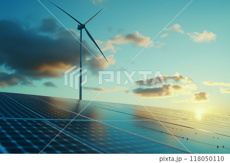 Wind power generation equipment and Solar panel by generative ai 118050110