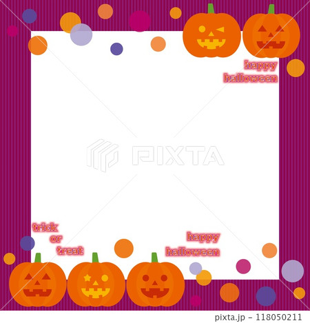 ハロウィン　かぼちゃ　フレーム　ストライプ　 118050211