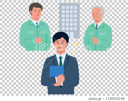 調解企業繼承人、現任經理人和繼任者的向量圖 調解企業繼承人、現任經理人和繼任者的向量圖 118050246