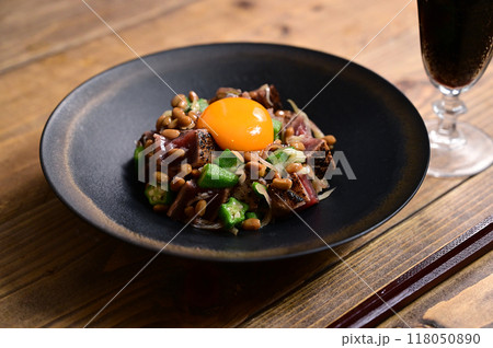 カツオと納豆のネバネバ和え 118050890