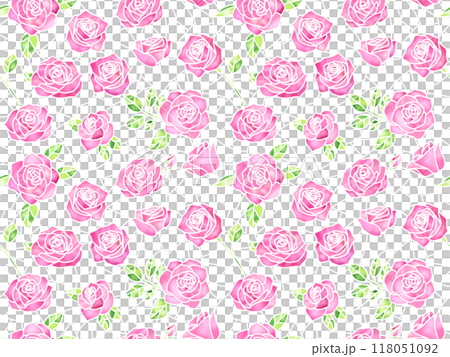 Rose stained glass seamless pattern F-2' Rose stained glass seamless pattern F-2' 118051092