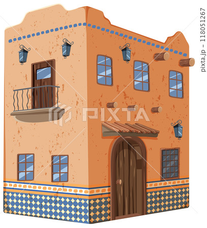 Traditional Mexican Adobe House 118051267