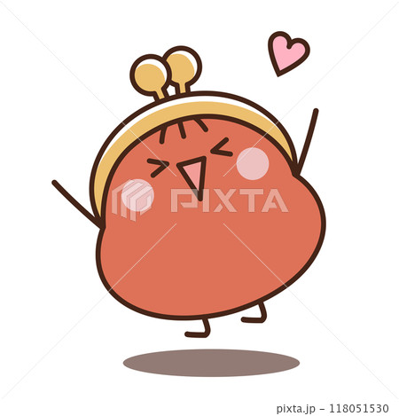 喜んでジャンプしているおサイフさん 118051530