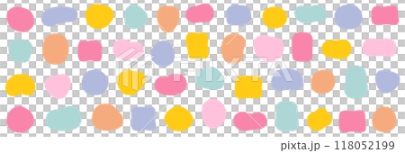 ゆるいフレームのベクターイラストセット。枠、楕円、曲線 ゆるいフレームのベクターイラストセット。枠、楕円、曲線 118052199