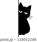 猫が物陰からこっちを覗いているイラスト 118052288