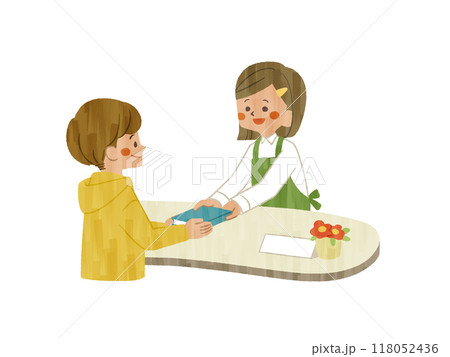 図書館の受付カウンター-ガッシュ 118052436