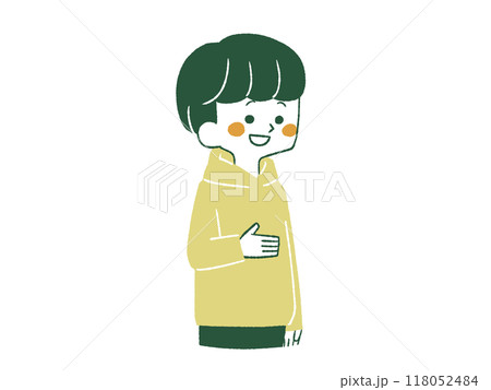 笑顔で話している男性-4色 118052484