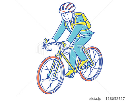 自転車通勤する若い男性ビジネスマン 118052527
