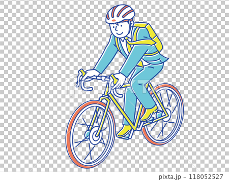 自転車通勤する若い男性ビジネスマン 118052527