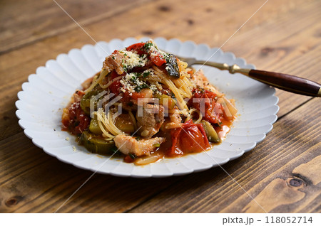 和風ラタトゥイユの冷製パスタ 和風ラタトゥイユの冷製パスタ 118052714