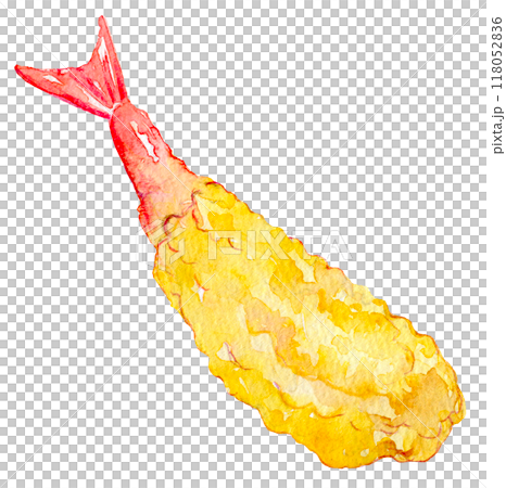水彩插圖蝦天婦羅 水彩插圖蝦天婦羅 118052836