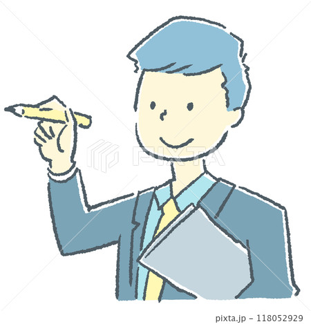 ペンを持つビジネスマンの男性 118052929