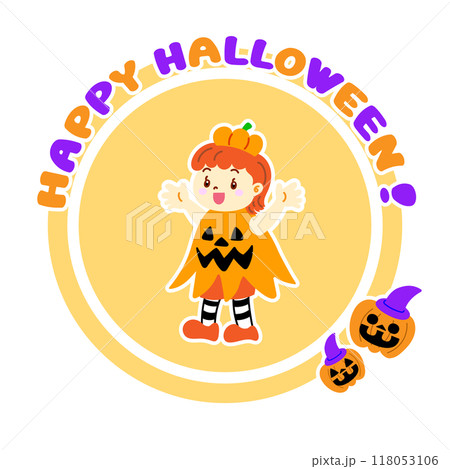 ハロウィンの仮装をした子どものイラスト素材 ハロウィンの仮装をした子どものイラスト素材 118053106
