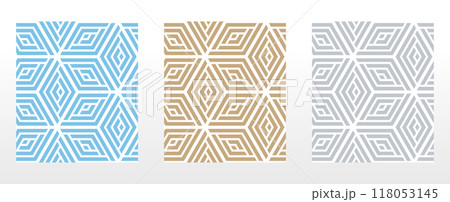 Set of abstract geometric patterns. Seamless vector backgrounds. Colored ornaments Graphic modern patterns Simple lattice graphic design Set of abstract geometric patterns. Seamless vector backgrounds. Colored ornaments Graphic modern patterns Simple lattice graphic design 118053145