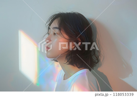 虹色の静けさ、アジア人女性 118053339