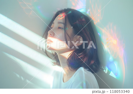虹色の静けさ、アジア人女性 118053340