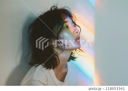 虹色の静けさ、アジア人女性 118053341