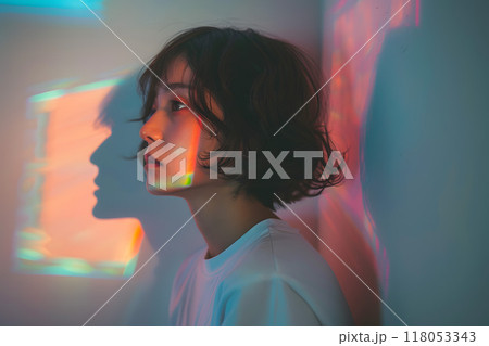 虹色の静けさ、アジア人女性 118053343