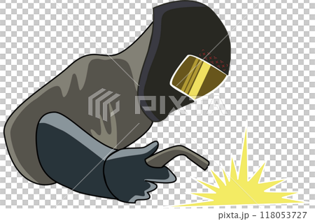 Welding logo illustration of welding by engineer. cartoon Welding logo illustration of welding by engineer. cartoon 118053727