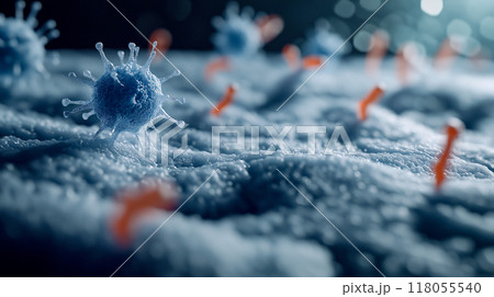 ウィルスのイメージ：微生物の世界 118055540