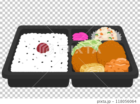Illustration of Menchi-katsu bento Illustration of Menchi-katsu bento 118056064