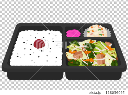 野菜炒め弁当のイラスト 118056065