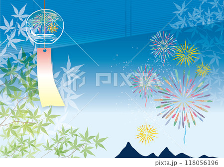 夏の夜の納涼花火大会の背景 118056196