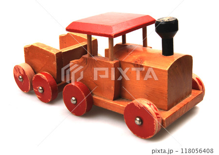 old wooden toy train isolated old wooden toy train isolated 118056408