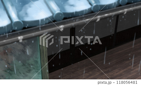 雨が降っている縁側 雨が降っている縁側 118056481