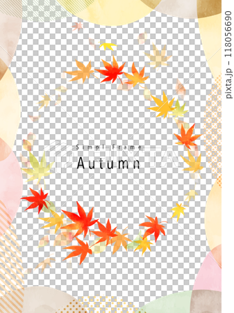 Watercolor vibrant frame of autumn leaves 118056690