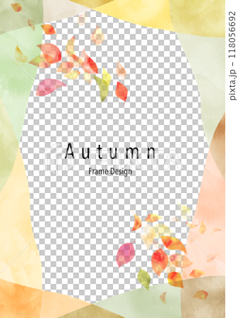 Watercolor vibrant frame of autumn leaves 118056692
