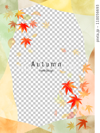 Watercolor vibrant frame of autumn leaves 118056693
